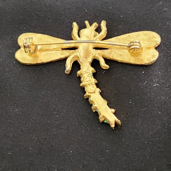 Vintage BSK Signed Gold Tone Faux Turquoise Pin Brooch | eBay Vintage BSK Gold Tone & Faux Turquoise Dragonfly Brooch